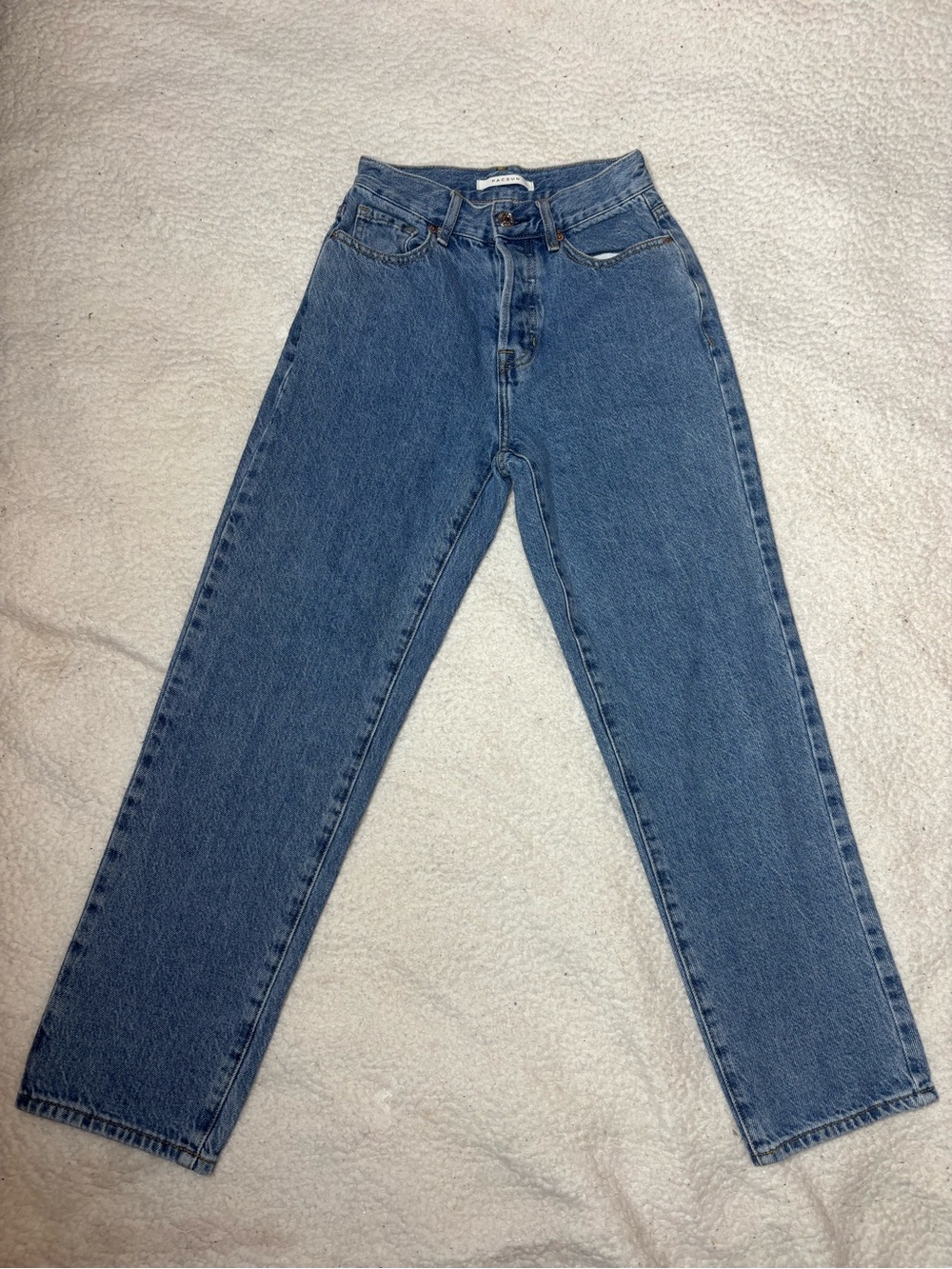 PacSun High-Rise Medium Blue Straight Jeans